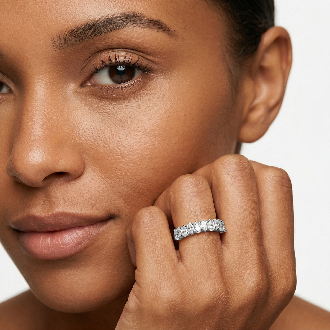 Rowan 1 ½ ctw Pear Lab Grown Diamond Alternating Anniversary Band