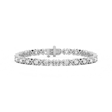 5 ctw Round Lab Grown Diamond Classic XO Bracelet - 7 Inches
