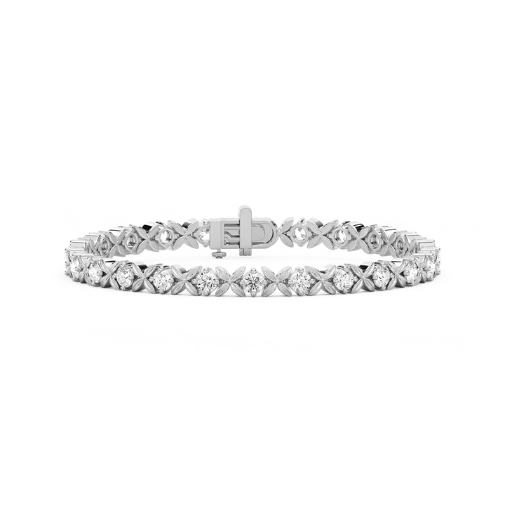5 ctw Round Lab Grown Diamond Classic XO Bracelet - 7 Inches