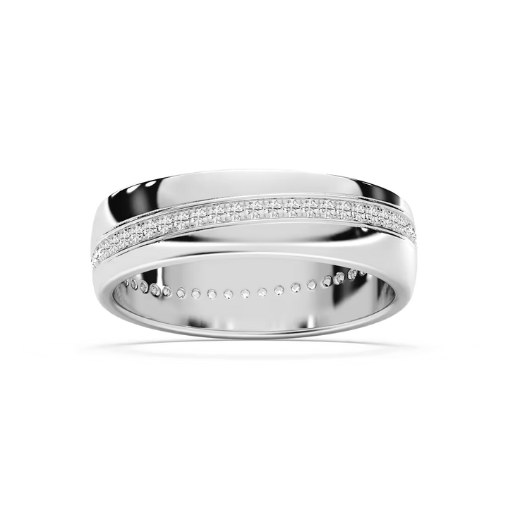 Cooper 2/5 ctw Round Lab Grown Diamond 6.40mm Eternity Mens Wedding Band