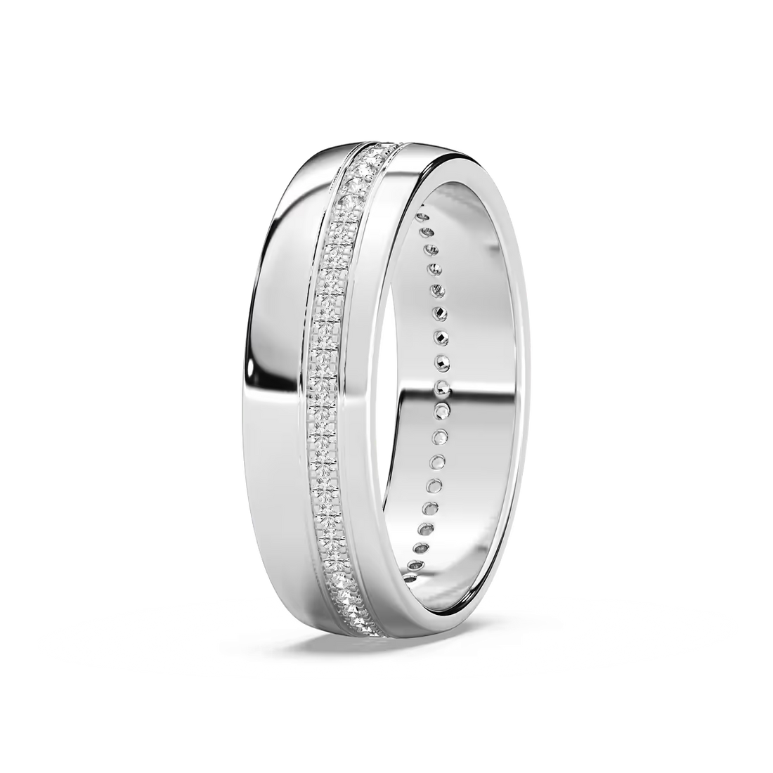 Cooper 2/5 ctw Round Lab Grown Diamond 6.40mm Eternity Mens Wedding Band