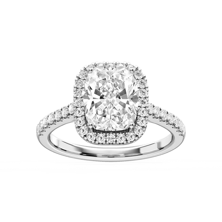 Daniela Antique Elongated Cushion Lab Grown Diamond Halo Engagement Ring