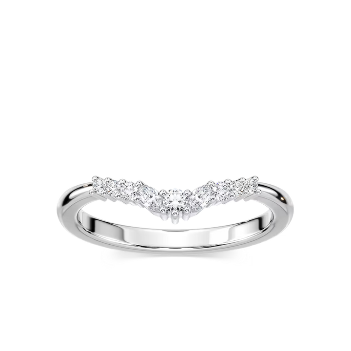 Capri 1/5 ctw Round and Marquise Lab Grown Diamond Chevron Curved Band