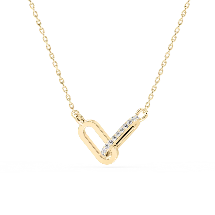 Lab Grown Diamond Accent Interlocking Necklace - 18 Inches