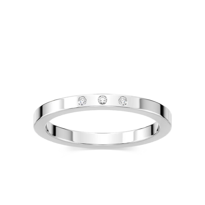 Sage Diamond Accent Round Lab Grown Diamond Burnished Stackable Band