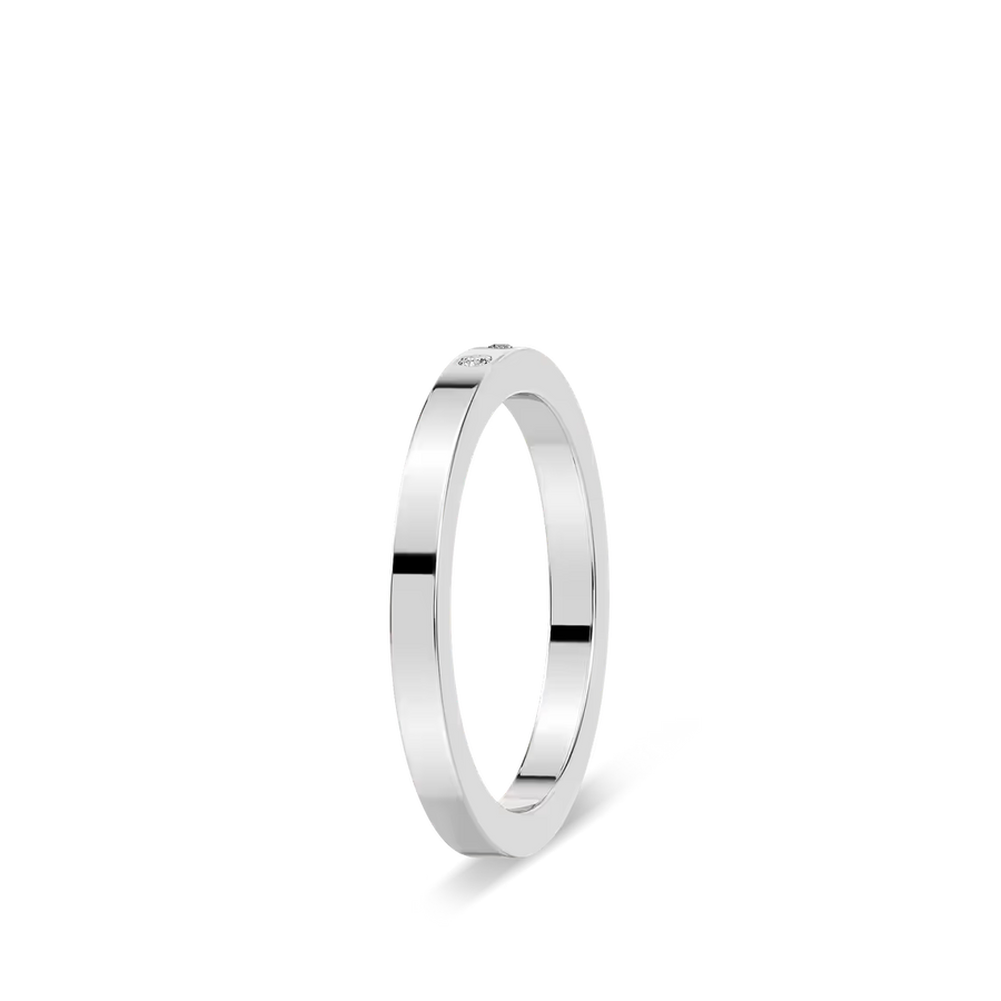 Sage Diamond Accent Round Lab Grown Diamond Burnished Stackable Band