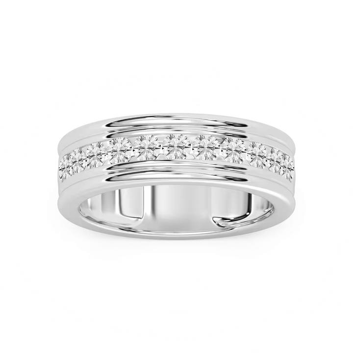 Alexander 1 ctw Round Lab Grown Diamond 7.25mm Channel Mens Wedding Band