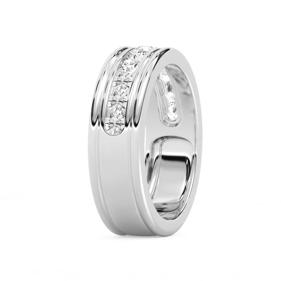 Alexander 1 ctw Round Lab Grown Diamond 7.25mm Channel Mens Wedding Band