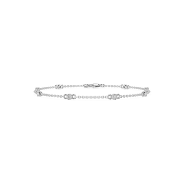 1/6 ctw Round Lab Grown Diamond Bezel Set Seven Station Bracelet - 7 Inches