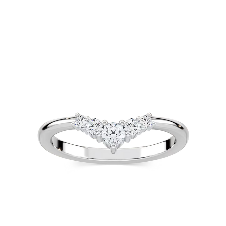 Kennedi 1/4 ctw Round Lab Grown Diamond Graduated Chevron Stackable Band