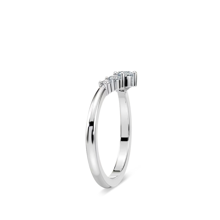 Kennedi 1/4 ctw Round Lab Grown Diamond Graduated Chevron Stackable Band