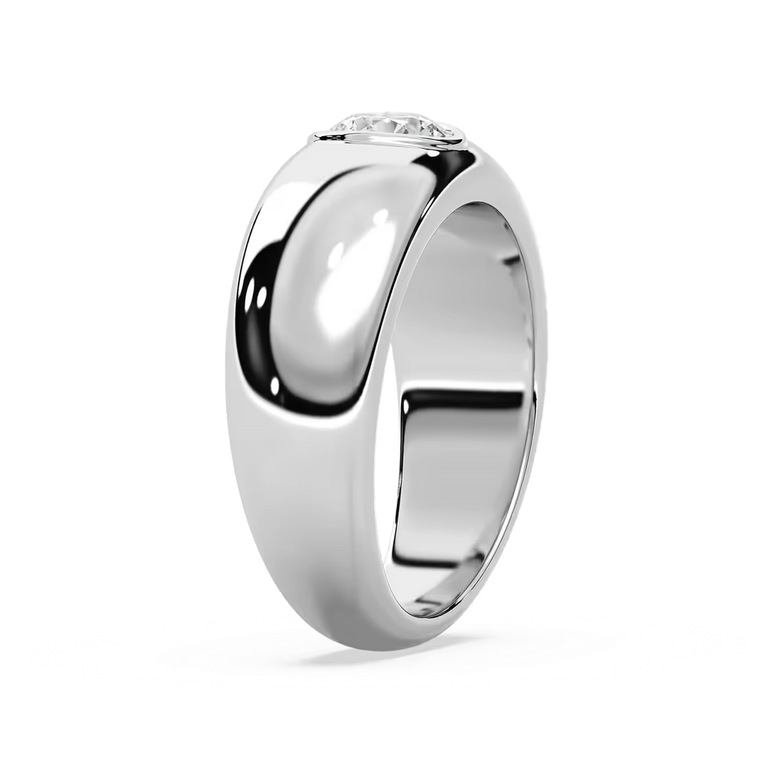 Harry 1 ct Round Lab Grown Diamond 7.75mm Bezel Mens Wedding Band
