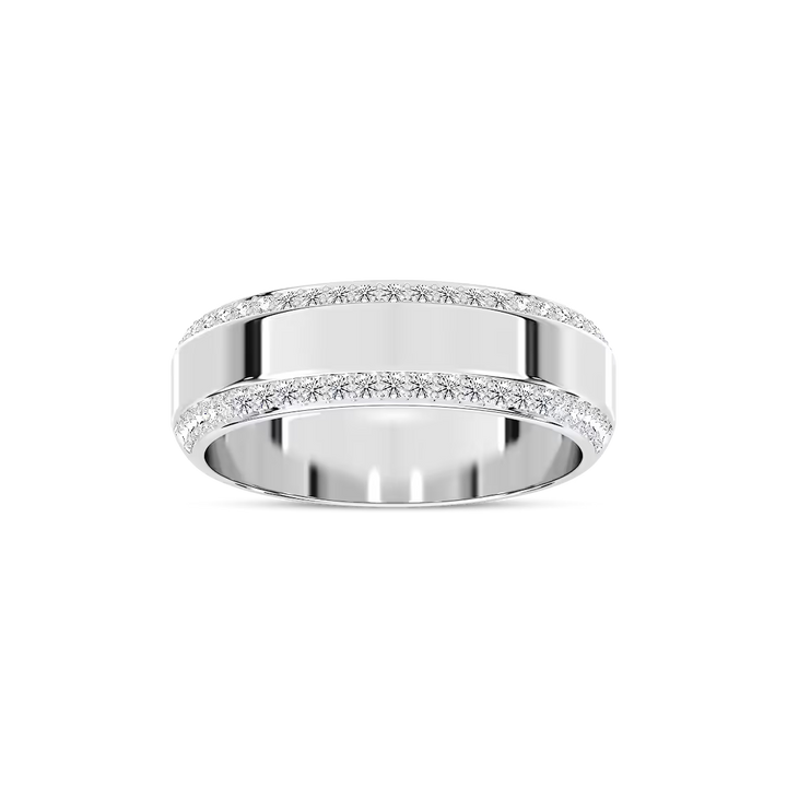 Chad 1/2 ctw Round Lab Grown Diamond 7.00mm Double Edge Mens Wedding Band
