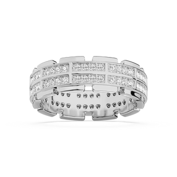 Timothy 1 ctw Round Lab Grown Diamond 7.30mm Double Row Channel Mens Wedding Band