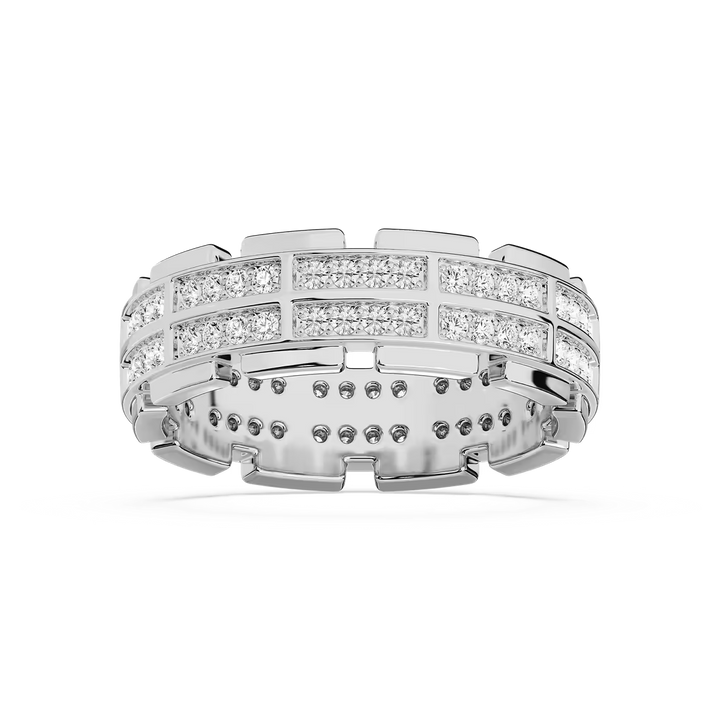 Timothy 1 ctw Round Lab Grown Diamond 7.30mm Double Row Channel Mens Wedding Band
