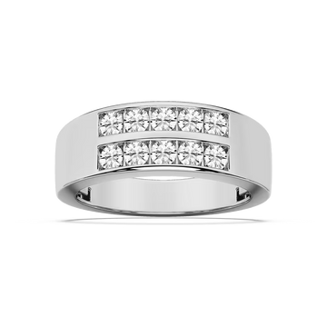 Sebastian 1 ctw Round Lab Grown Diamond 3.50mm Double Row Mens Wedding Band