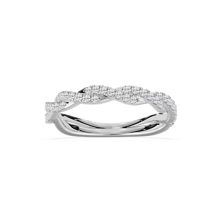 Elise 1/3 ctw Round Lab Grown Diamond Pave Twist Wedding Band