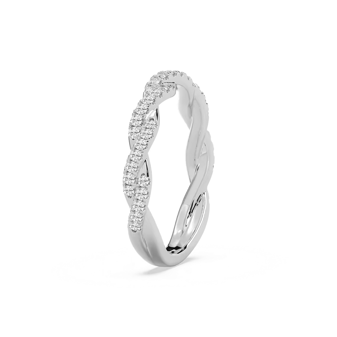 Elise 1/3 ctw Round Lab Grown Diamond Pave Twist Wedding Band
