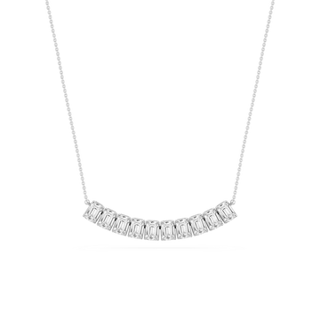 2 ⅝ ctw Emerald Lab Grown Diamond Suspended Station Necklace - 18 Inches