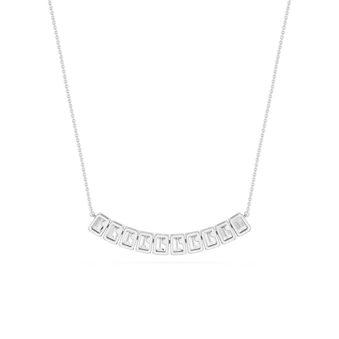 2 ⅝ ctw Emerald Lab Grown Diamond Suspended Station Necklace - 18 Inches