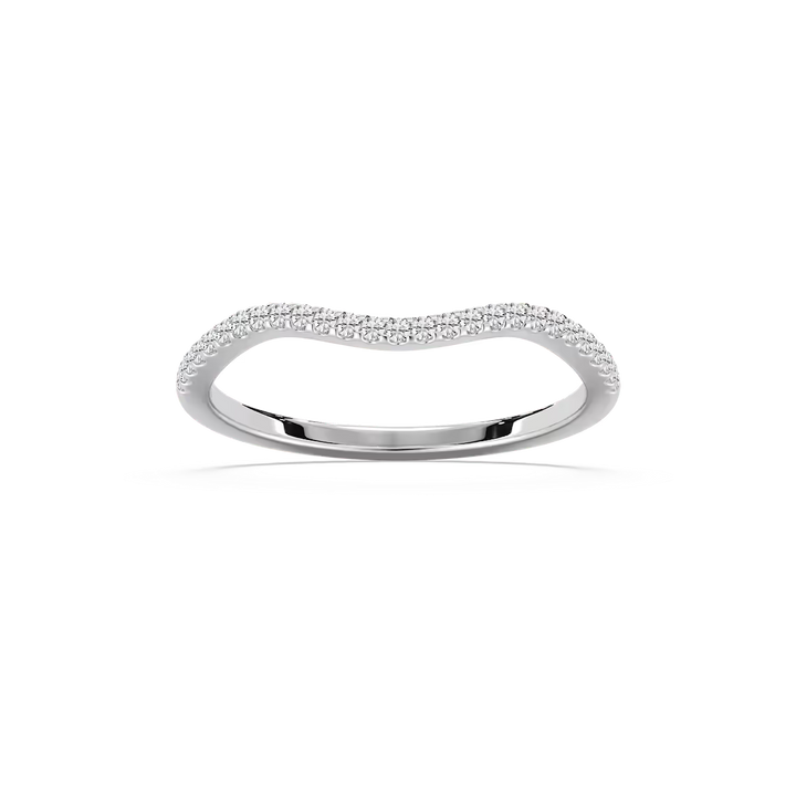Jaylani 1/8 ctw Round Lab Grown Diamond Shared Prong Curved Band