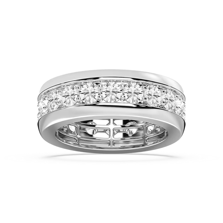 Matteo 4 ⅕ ctw Round Lab Grown Diamond 8.50mm Channel Mens Wedding Band