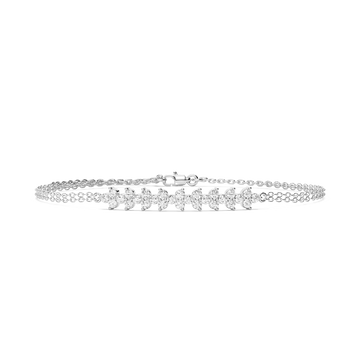3/4 ctw Round Lab Grown Diamond Cluster Chain Bracelet - 7 Inches