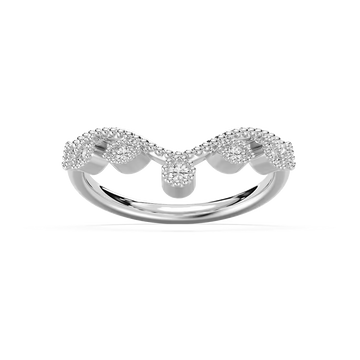 Fauna 1/10 ctw Round Lab Grown Diamond Milgrain Curved Band