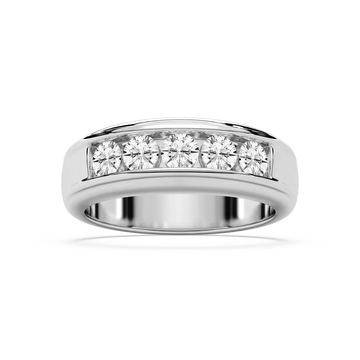 Andrew 1 ⅕ ctw Round Lab Grown Diamond 5.20mm Channel Mens Wedding Band