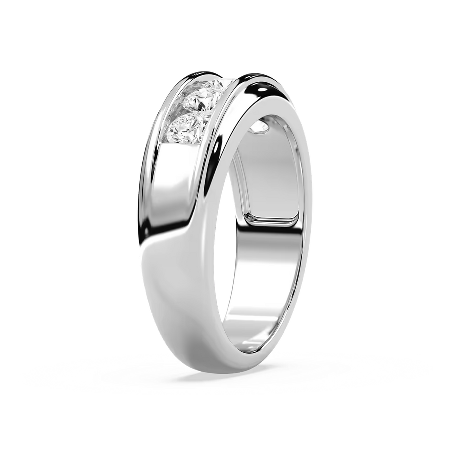 Andrew 1 ⅕ ctw Round Lab Grown Diamond 5.20mm Channel Mens Wedding Band