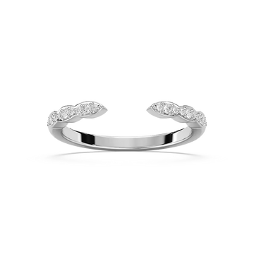 Gio ⅒ ctw Round Lab Grown Diamond Open Scalloped Stackable Band
