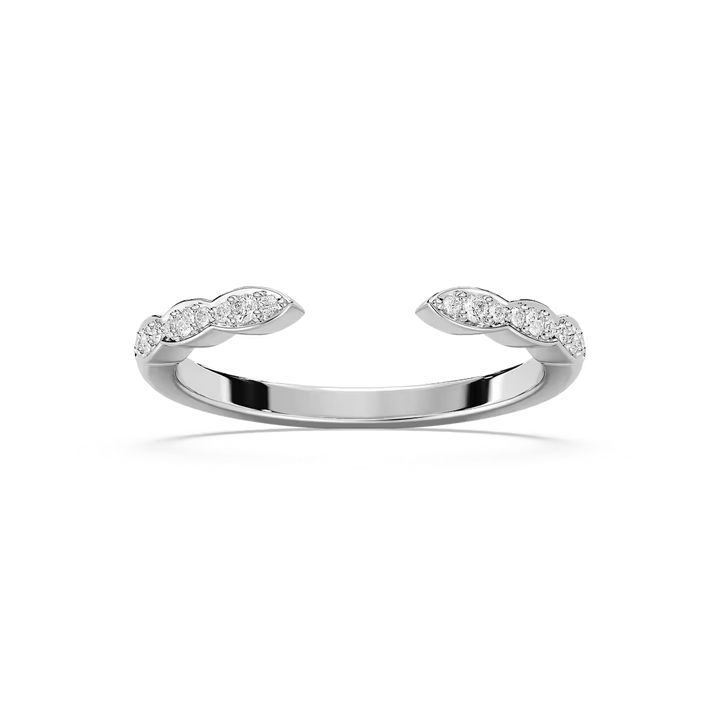 Gio ⅒ ctw Round Lab Grown Diamond Open Scalloped Stackable Band