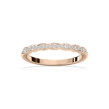 Gaia 1/8 ctw Round Lab Grown Diamond Scalloped Stackable Band