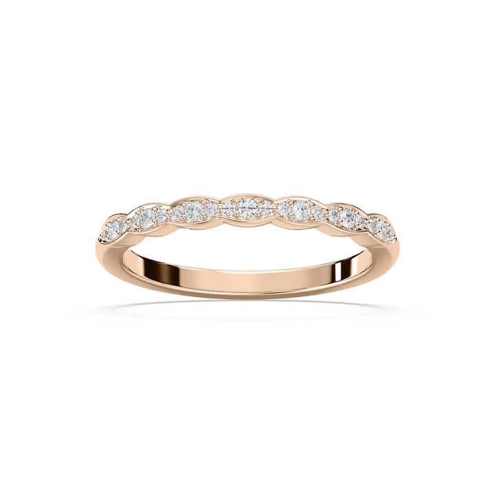 Gaia 1/8 ctw Round Lab Grown Diamond Scalloped Stackable Band