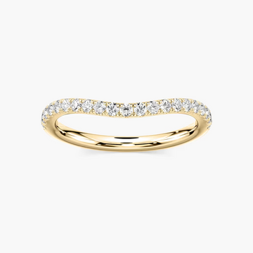Glisan 1/6 ctw Round Lab Grown Diamond Pave Curved Band
