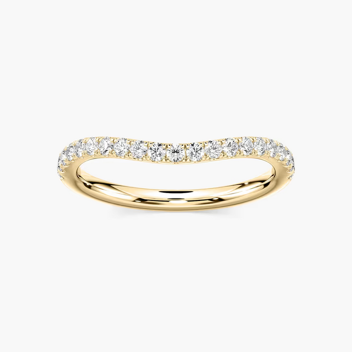 Glisan 1/6 ctw Round Lab Grown Diamond Pave Curved Band