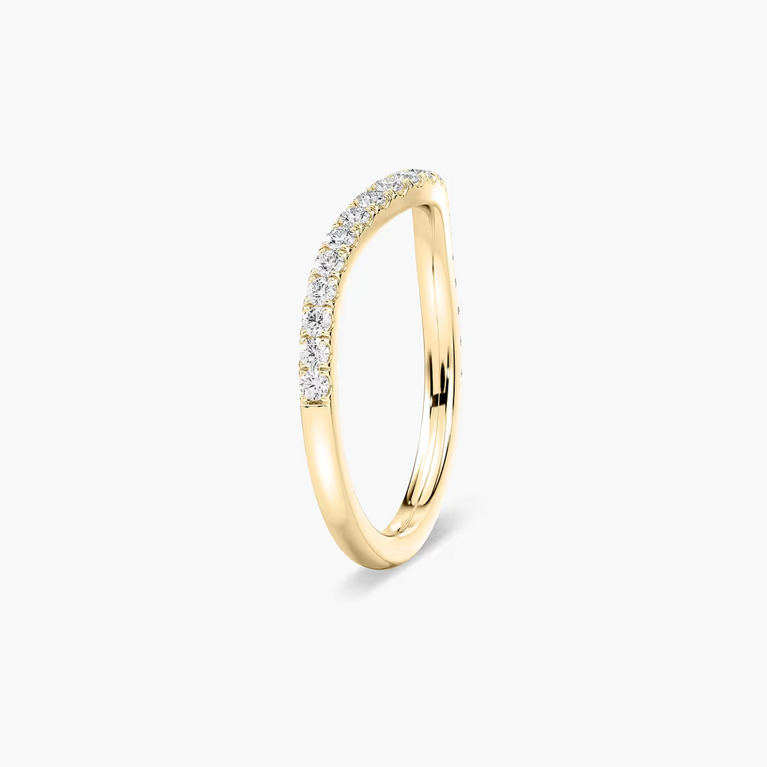 Glisan 1/6 ctw Round Lab Grown Diamond Pave Curved Band