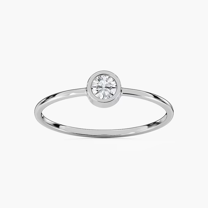Aaron 1/8 ct Round Lab Grown Diamond Bezel Set Stackable Band