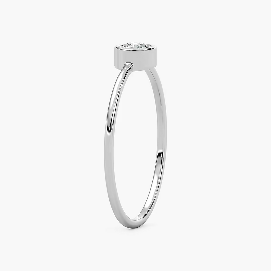 Aaron 1/8 ct Round Lab Grown Diamond Bezel Set Stackable Band