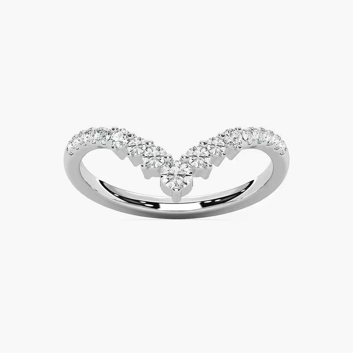 Kimberly 1/3 ctw Round Lab Grown Diamond Graduated Chevron Curved Band
