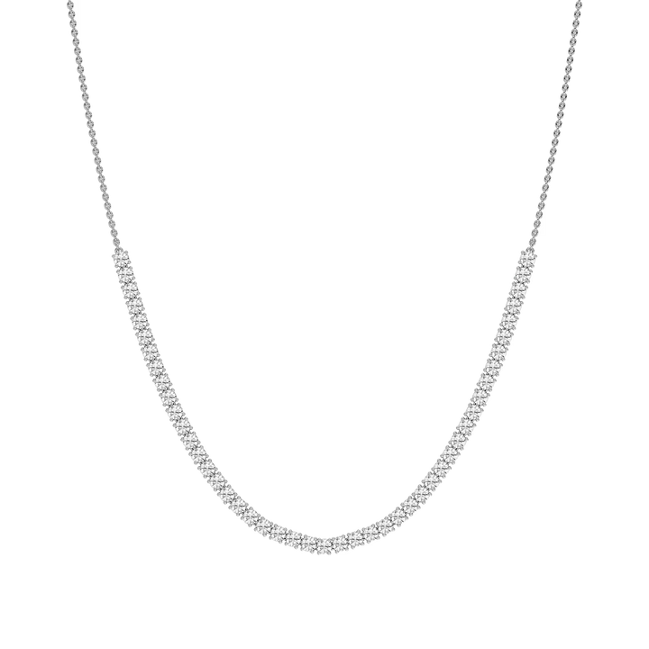 5 ctw Round Lab Grown Diamond Half Tennis Necklace - 18 Inches