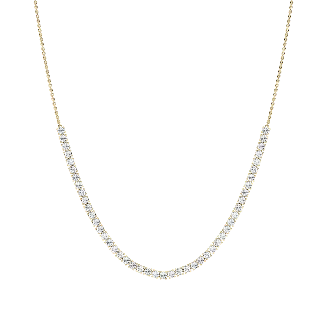 5 ctw Round Lab Grown Diamond Half Tennis Necklace - 18 Inches