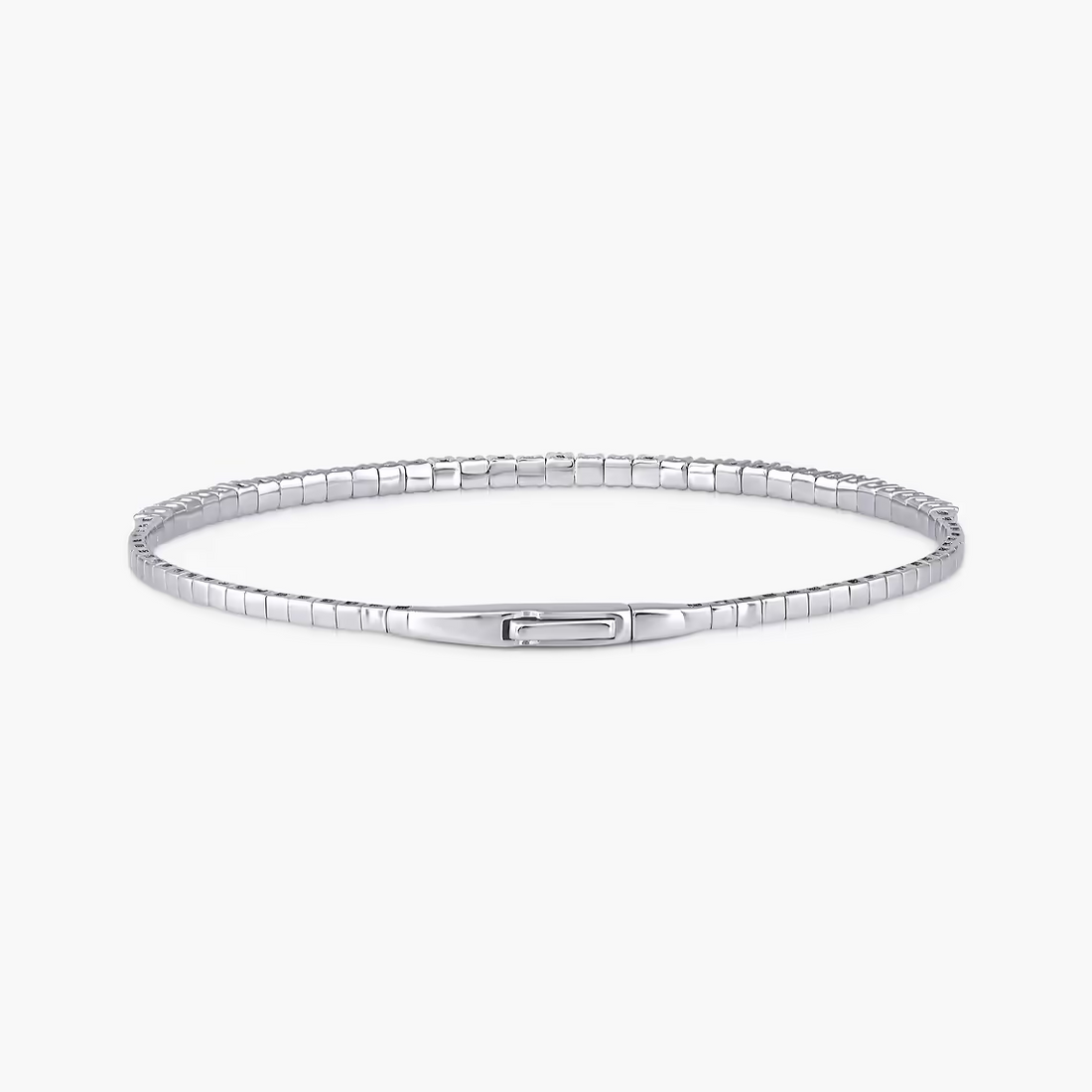 Round Lab Grown Diamond Flexible Bangle Bracelet - 7 Inches