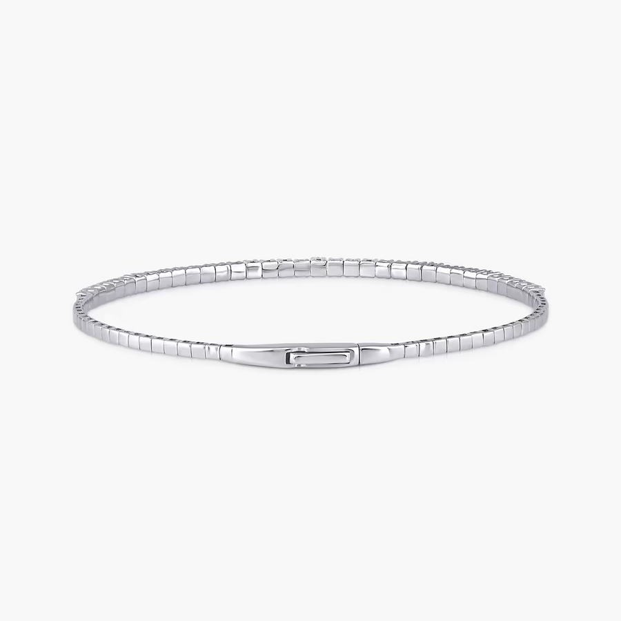 Round Lab Grown Diamond Flexible Bangle Bracelet - 7 Inches