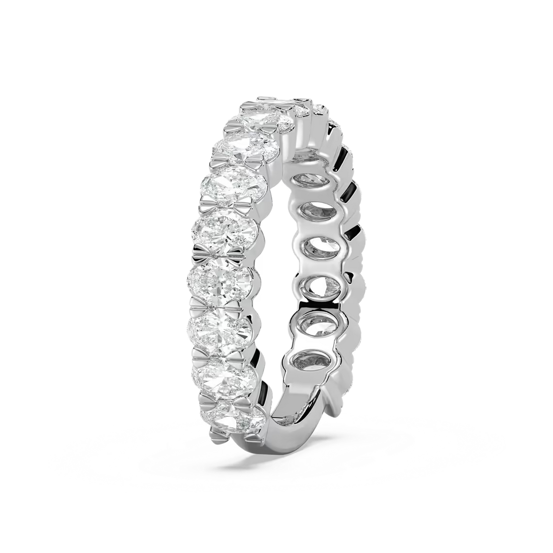 Lennon 3 ctw Oval Lab Grown Diamond Three Quarter Prong Eternity Band