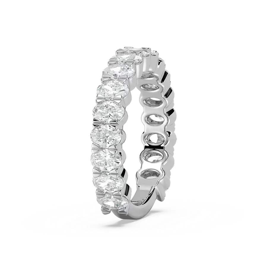 Lennon 3 ctw Oval Lab Grown Diamond Three Quarter Prong Eternity Band