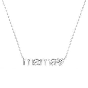 Heart Lab Grown Diamond Mama Solitaire Pendant - 16 to 18 Inches