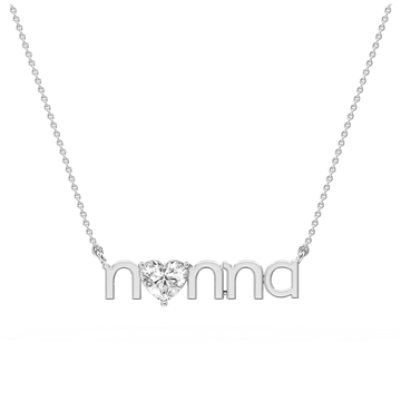 Heart Lab Grown Diamond Nonna Solitaire Pendant - 16 to 18 Inches