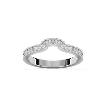 Honey 1/5 ctw Round Lab Grown Diamond Etched Profile Curved Band
