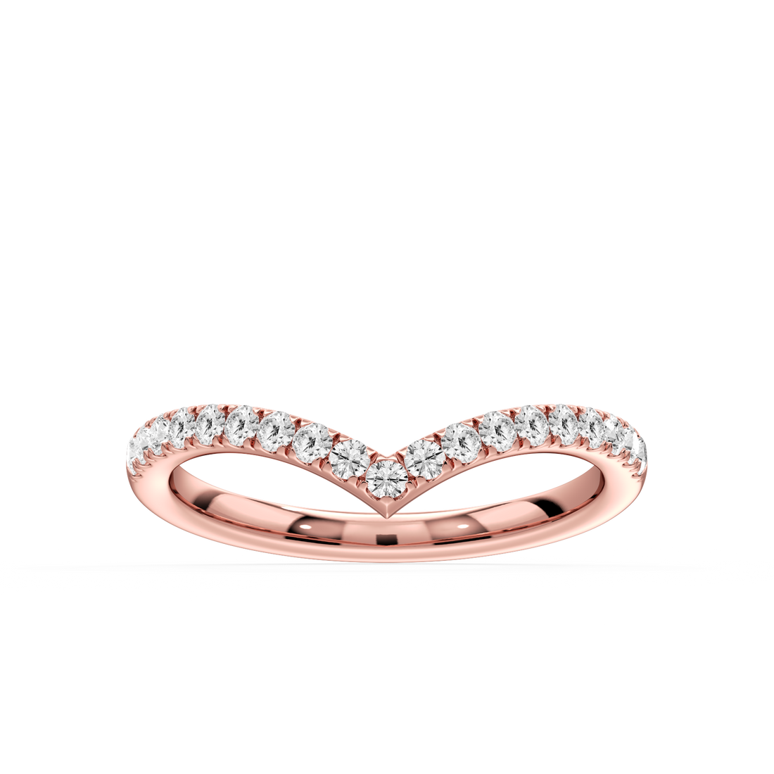 Maxine 2/5 ctw Round Lab Grown Diamond Three Quarter Chevron Curved Band
